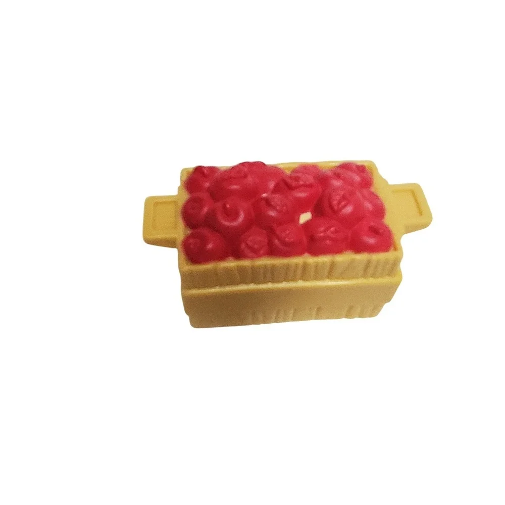 Fisher Price Little People RED APPLES FOOD CRATE Tan Bin for Farm Ark Zoo #2